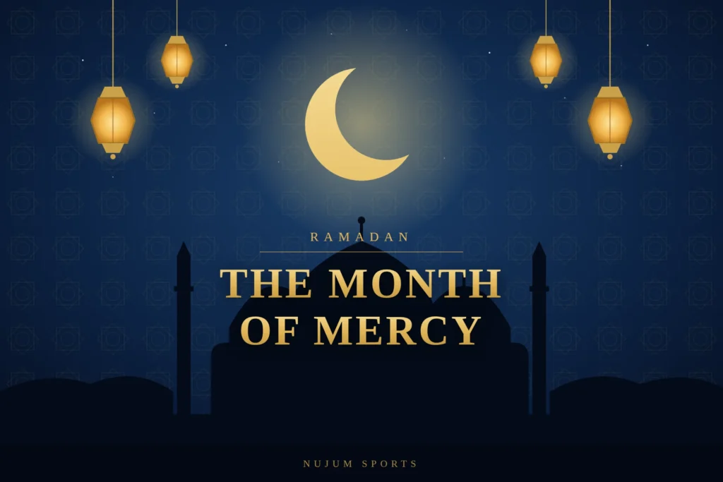 The Month of Mercy – Ramadan crescent moon and lanterns